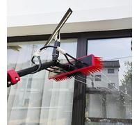 Kit de Nettoyage Vitres Professionnel à Perche à Eau, Brosse 35 Cm, Tuyau Orientable à 180°, pour Toitures VéRandas, Panneaux Solaires et FaçAdes Solution Nettoyage Efficace(12FT/3.6M)