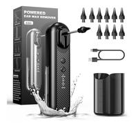 Kit de Nettoyeur Oreille Électrique Rechargeable: Nettoyage Oreille pour Adultes Enfant Kit de Éliminateur De Cérumen Portable vec 4 Modes Mballage De 10 Embouts Étanche