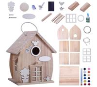 Kit de nichoir à oiseaux en bois pour adultes à construire, travaux manuels en plein air, peinture freestyle, nichoir à oiseaux suspendu pour jardin, cour, décoration cadeaux