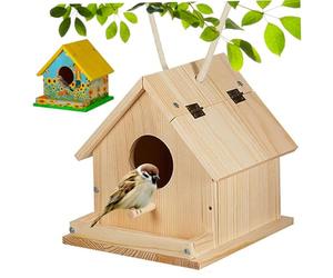 Kit de nichoir à Oiseaux en Bois pour Peindre et Construire des Kits de nichoir à Oiseaux avec Brosse, Tournevis, vis Montage, 6 Couleurs Peinture pour Enfants 3 Ans et Plus
