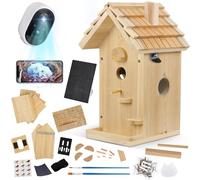 Kit de nichoir intelligent avec caméra d'identification AI, nichoir à oiseaux pour l'extérieur avec énergie solaire, nichoir avec capture automatique HD, application WiFi 2,4 G pour observer les