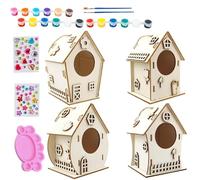 Kit de nichoir pour enfants, construisez votre propre nichoir - Activité artistique décorative inachevée avec corde et colle pour filles de 8 à 12 ans à l'extérieur pour regarder les fêtes en plein