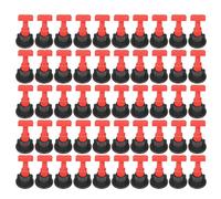 Kit de niveleur de carrelage, système de nivellement de carrelage de 50 pièces avec diée pour l'installation de carrelage au sol et au mur de la maison (Noir Rouge)