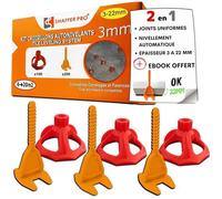 Kit de nivellement de carrelage autonivelant Shaffer Pro - 100 Cadrans + 200 Clips 3mm