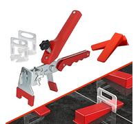 Kit de Nivellement pour Carrelageavec 1 Pince, 400 Clips, 100 Cales Réutilisables Kit, Système de nivellement pour carrelage de une largeur de joint 1,5 mm et Carreaux épaisseur 3-12 mm (1.5 mm)