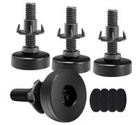 Kit de nivelleurs de meubles noirs - Ensemble de pieds de support filetés réglables | Stabilisateurs de base robustes pour tables, chaises, armoires, canapé, établi, inserts d'écrous en T, solution de