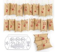 Kit de Noël Matrices de Découpe Scrapbooking Dies Cutting Boîte avec 5pcs Étiquette Sapin Flocon de Neige Étoile Ange Renne et 0-9 Chiffres Pochoirs DIY Décoration pour Artisanat Fête Anniversaire