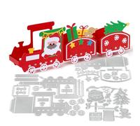 Kit de Noël Matrices de Découpe Scrapbooking Dies Cutting Petit Train Boîte Cadeau Sapin Flocons de Neige Père Noël Pochoirs Ensemble de Matrices Décoration DIY pour Artisanat Fête Anniversaire