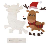 Kit De Noël Renne En Bois À Décorer 19 X 15,5 X 3 Cm