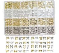 Kit de nœuds pour ongles, nœuds 3D dorés et argentés, accessoires d'ongles en résine multi-styles pour Nail Art, boucle d'oreille BEAUTÉ.