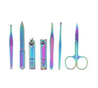 Kit de Ongles Doigt, Coupeurs d'Ongles 7 Pcs en Acier Inoxydable Clipper Kit de Cuticule Kit de Manucure Outil de Pédicure