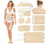 Kit De Pack D'huile De Ricin: 9 Pièce Castor Oil Pack, Réutilisables Pack D'huile De Ricin, Ensemble D'huile De Ricin Bio, Compresses D'huile De Ricin, Castor Oil Pack Wrap Pour Cou L'estomac Poitrine