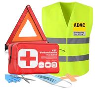 Kit de panne 3 en 1 2026 - Kit de premiers secours pour voiture avec triangle de signalisation, gilet de sécurité et boîte de premiers secours - Accessoires de voiture testés selon la norme actuelle