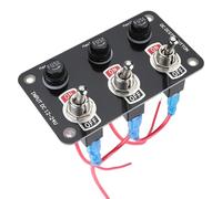 Kit de panneau à bascule - Boîte d'alimentation, système de câblage | Panneau de commutateur à bascule à bascule 12V 24V étanche, configuration de bateau Marine RV avec fusible 10A pour le tableau de