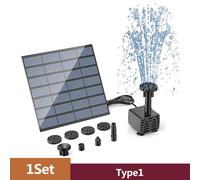 Kit De Panneau D'alimentation De Pompe De Fontaine Solaire,6 Buses Et Tuyau D'eau De 4 Pieds,Pompe Solaire 62 Pour Bain D'oiseaux,Sécuritaires,Jardin,Extérieur - Type A-1.5w