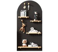 Kit de panneau perforé mural - Support de rangement en bois avec petit bâton en bois pour garage