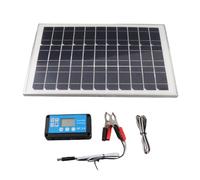 Kit de panneau solaire 100 W, kit de chargeur de panneau solaire monocristallin 12 V/24 V avec clip de sortie de contrôleur de charge 10 A et câble de connexion pour camping-car,