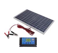 Kit de panneau solaire 10W 12V avec contrôleur de charge solaire 30A Panneau solaire Mainteneur de charge de maintien Polycristallin IP65 étanche à l'eau Portable
