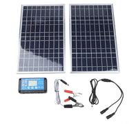 Kit de panneau solaire 200 W avec contrôleur, double panneaux polycristallins à haute efficacité de 23 %, léger 0,6 kg chacun, cadre en aluminium étanche IP67 pour camping-car, bateau hors réseau