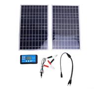 Kit de panneau solaire 200 W avec contrôleur pour camping-car, caravane, cadre en aluminium 12 V 24 V, système de charge avec USB pour batterie de camping-car, bateau (double)