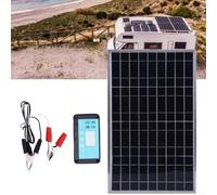 Kit de panneau solaire 200 W, chargeur de panneau solaire monocristallin 12 V/24 V avec cadre en aluminium anti-corrosion et boîte de jonction IP67 pour extérieur