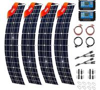 Kit De Panneau Solaire 400w avec Contrôleur 10a, Kit De Panneau Solaire 12v pour Caravane Domestique, Voiture, Chargeur De Batterie De Bateau, 4x200