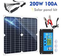 Kit de panneau solaire chargeur de panneau solaire 200W 12V avec contrôleur de charge pour Caravan Boat Outdoor