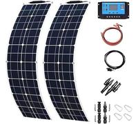 Kit de panneau solaire flexible 12V-24V, module solaire monocristallin avec contrôleur de charge 40A et câble pour camping-cars, bateaux, remorques, caravanes, applications marines, systèmes hors ré