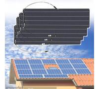 Kit de panneau solaire flexible avec trous de montage à œillets métalliques, solution monocristalline hors réseau 12 V pour camionnettes, voitures et camping-cars