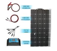 Kit de Panneau Solaire Flexible, Sortie 12V, Convient pour Bateau, Voiture, Camping-Car, Système solaire de 300 W
