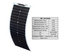 Kit de Panneau Solaire, Monocristallin, Flexible, 50W NOUVEAU