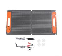 Kit de panneau solaire pliable de 80 W avec poignée, double sortie USB, interface 12 VDC, ensemble de charge de batterie solaire portable pour camping, excursions en plein air