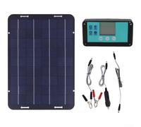 Kit de panneau solaire polycristallin 60 W 18 V avec contrôleur, double USB pour charge rapide QC3.0 et PD, tension de circuit ouvert de 21,6 V, alimentation portable pour voiture, camping-car, bateau