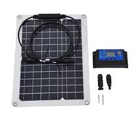 Kit de panneau solaire portable, kit de démarrage de panneau solaire 15W 12V / 24V avec contrôleur de charge solaire 40A et câble solaire, chargeur de batterie solaire à haute efficacité de conversion