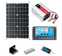 Kit de Panneau Solaire - Système générateur 300 W, onduleur de Sortie 220 V CA | Chargeur à Onde sinusoïdale Pure, Ensemble de contrôleurs 30 A pour alimentations Hors réseau, Camping, énergie Marine
