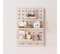 Kit de panneaux perforés en bois - 60 x 80 cm - Organisateur mural café pour travaux manuels, rangement et panneaux d'affichage, panneau perforé polyvalent pour la maison, le garage ou le bureau