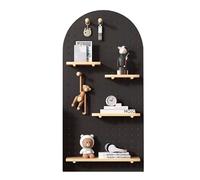 Kit de panneaux perforés muraux en bois - Présentoir mural polyvalent pour la maison, le bureau et le garage - 60 x 120 cm - Ensemble de combinaison Svart pour un rangement et une niisation efficaces
