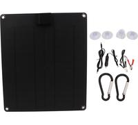 Kit de panneaux solaires 15W double sortie chargeur de batterie monocristallin étanche pour remorque de voiture RV 5V 12V noir