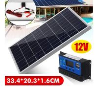 Kit de panneaux solaires 20 W/H, puissance polycristalline complète 12V, générateur solaire Portable pour l'extérieur, Rechargeable, pour la maison with controller 80A
