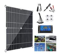 Kit De Panneaux Solaires 200W 400W 600W 800W avec ContrôLeur 30A/60A, Chargeur D'éNergie Solaire Portable USB 12V pour Camping-Car/Toit/Camping Car/Bateau/RV, Taux De Conversion éLevé,200W-30A