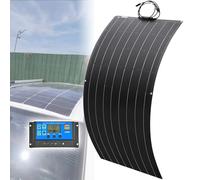 Kit De Panneaux Solaires 300W 600W 1200W avec ContrôLeur 40A, Chargeur D'éNergie Solaire Portable 18V pour Camping-Car/Toit/Camping Car/Bateau/RV, Taux De Conversion éLevé(300W)
