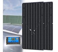 Kit De Panneaux Solaires 300W 600W 1200W avec ContrôLeur 40A, Chargeur D'éNergie Solaire Portable 18V pour Camping-Car/Toit/Camping Car/Bateau/RV, Taux De Conversion éLevé(600W)