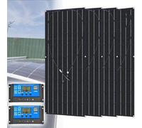 Kit De Panneaux Solaires 300W 600W 1200W avec ContrôLeur 40A, Chargeur D'éNergie Solaire Portable 18V pour Camping-Car/Toit/Camping Car/Bateau/RV, Taux De Conversion éLevé(1200W)