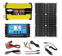 Kit De Panneaux Solaires 4000W, Kit D'onduleur Solaire Portable Léger, Avec Contrôleur Solaire 30A, Système D'alimentation Solaire Complet Pour Maison, Abri, Ferme, Camping-car, Bateaux,Yellow