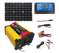 Kit de panneaux solaires 4KWh | Kit de panneau solaire 4KWH pour intérieur et extérieur, énergie solaire avec onduleur lecteur multimédia, adapté pour les voyages de camping en plein air