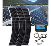 Kit De Panneaux Solaires Flexibles (150 W/300 W), Chargeur De Voyage ExtéRieur 12 V, ContrôLeur De Charge (40 A), Pliage En Arc à 30 °,Camping-Car, ExtéRieur,150W