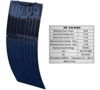 Kit de panneaux solaires flexibles monocristallins, haute efficacité 21,8 %, idéal pour les applications hors réseau, Panneau Solaire Flexible 50W, Variante : NOUVEAU 50W