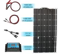 Kit de panneaux solaires flexibles, sortie 12V, Convient pour bateau, voiture, camping-car, 200w kit solaire