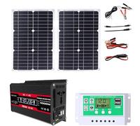 Kit de Panneaux solaires Hors réseau 4000 W avec Panneau étanche 50 W et contrôleur 50 A for Camping-Car, Bateau, Maison et Camping(Black)