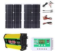 Kit de panneaux solaires hors réseau 4000 W avec panneau étanche 50 W et contrôleur de charge 50 A for camping-car, maison et bateau - Double port et affichage LED(Unique Colour)